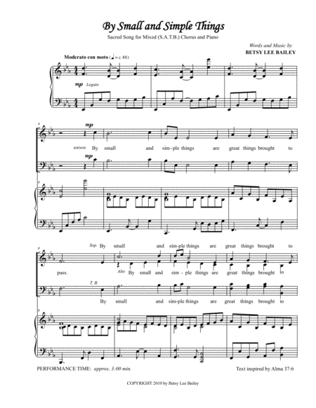 By Small And Simple Things For Mixed Satb Chorus And Piano Page 2