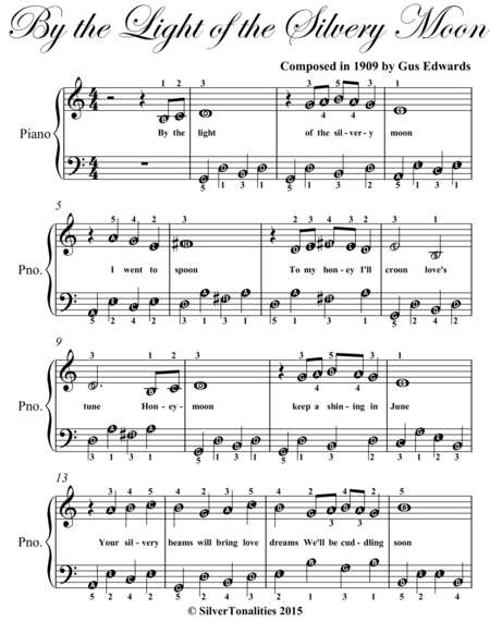 By The Light Of The Silvery Moon Easy Piano Sheet Music Page 2