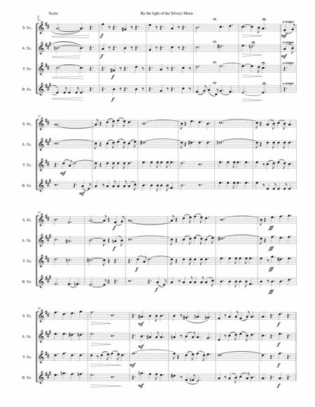 By The Light Of The Silvery Moon For Saxophone Quartet Page 2