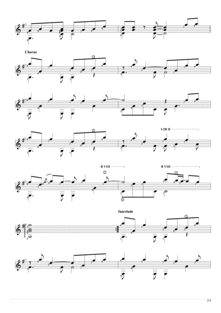 California King Bed Solo Guitar Score Page 2
