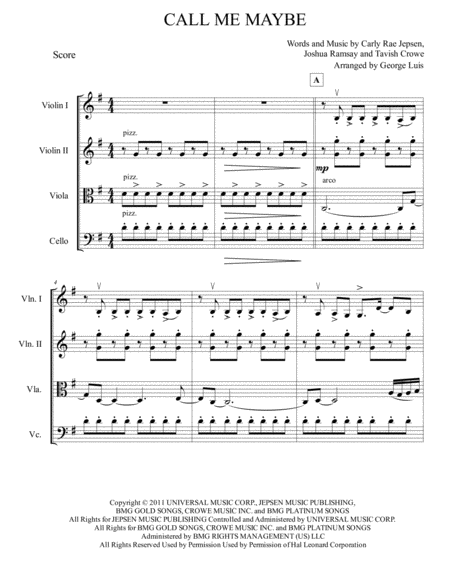 Call Me Maybe For String Quartet Page 2