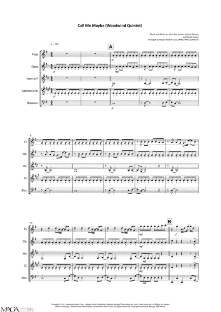 Call Me Maybe For Woodwind Quintet Page 2