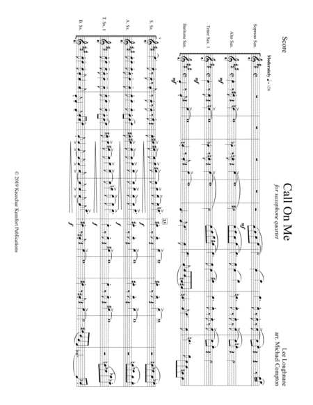 Call On Me By Chicago For Saxophone Quintet Satb Page 2