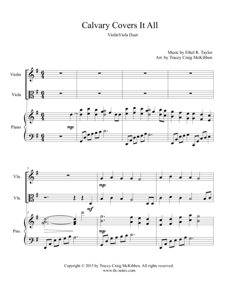 Calvary Covers It All For Violin Viola Duet Page 2