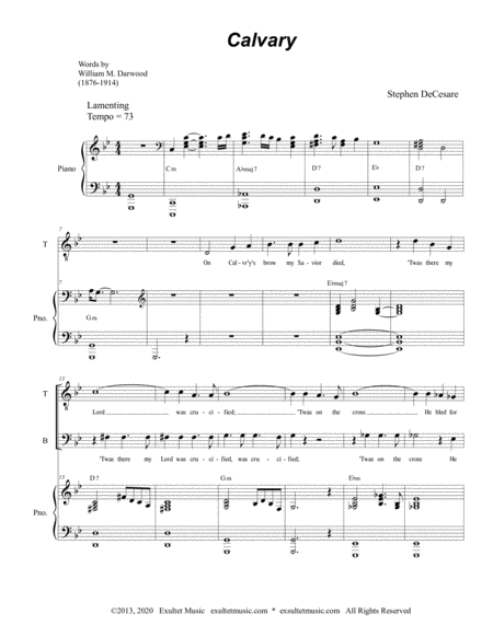 Calvary Duet For Tenor And Bass Solo Page 2