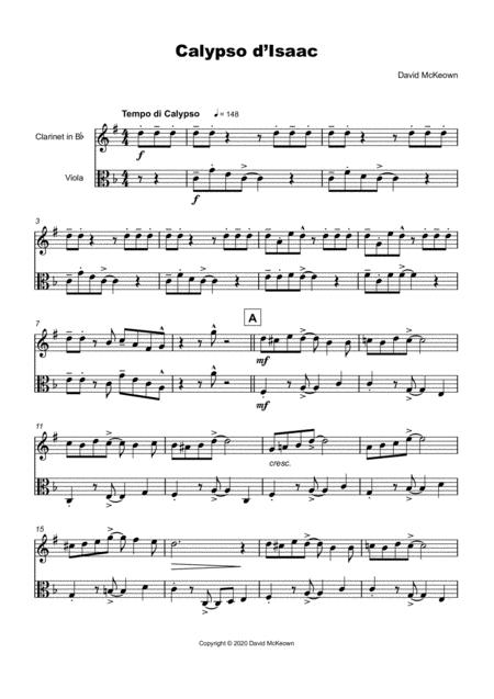 Calypso D Isaac For Clarinet And Viola Duet Page 2