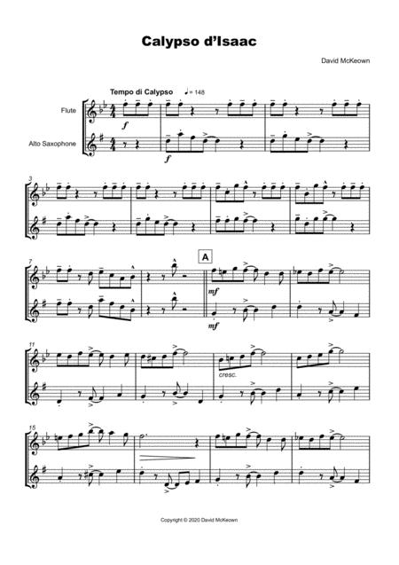 Calypso D Isaac For Flute And Alto Saxophone Duet Page 2