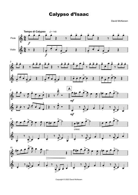 Calypso D Isaac For Flute And Violin Duet Page 2