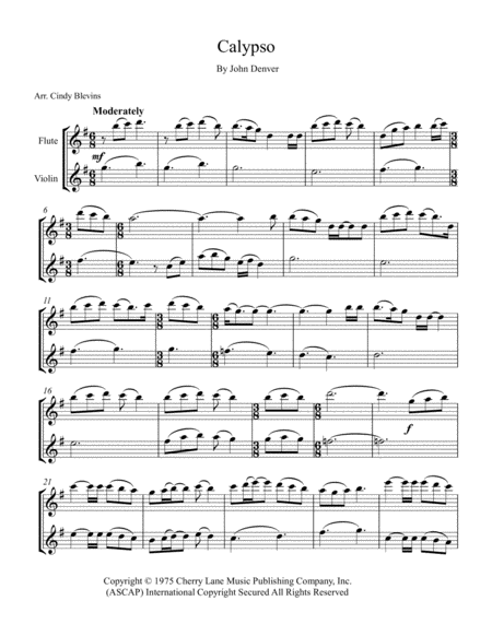 Calypso For Flute And Violin Page 2