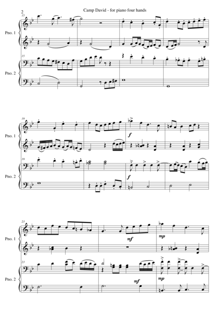 Camp David For Piano 4 Hands Page 2