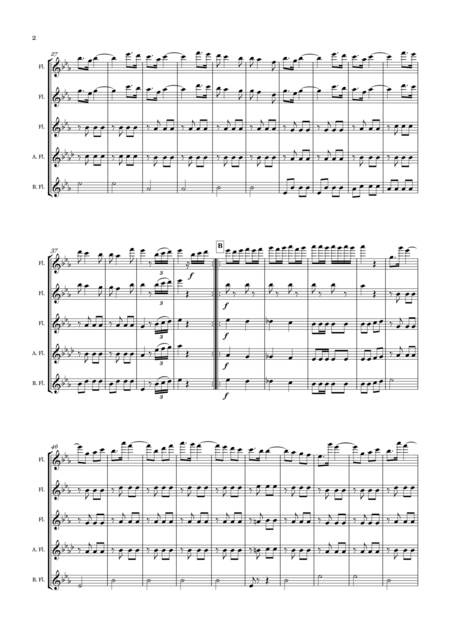 Camp Swan Quick Step For Flute Choir Or Quintet Page 2