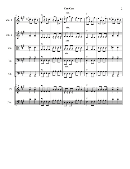 Can Can For Mixed Level String Orchestra Page 2