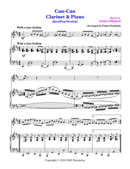 Can Can Jazz Pop Version For Clarinet And Piano Video Page 2