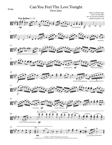 Can You Feel The Love Tonight String Trio Page 2