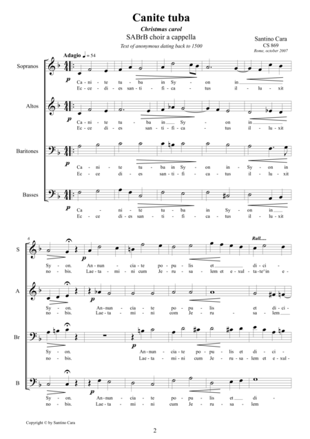 Canite Tuba Carol For Sabrb A Cappella Page 2