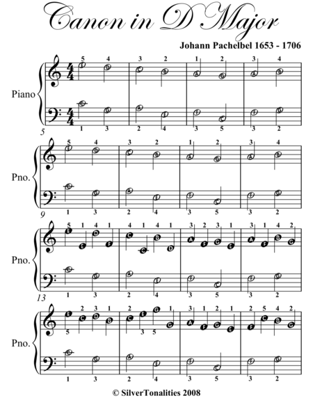 Canon In D Easiest Piano Sheet Music Page 2