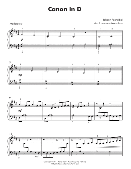 Canon In D Easy Piano Page 2