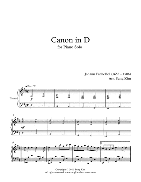 Canon In D For Piano Solo Page 2
