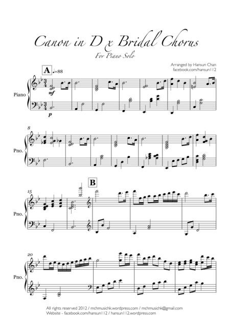 Canon In D X Bridal Chorus For Piano Solo Newly Arranged For Wedding Page 2