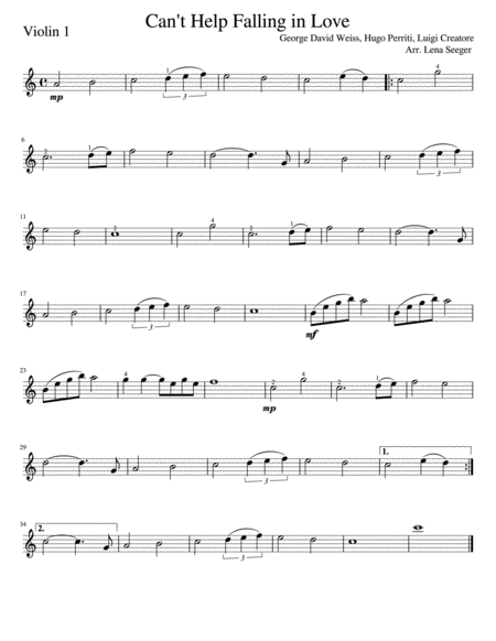 Cant Help Falling In Love String Orchestra Page 2