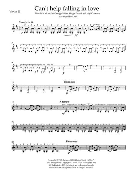 Cant Help Falling In Love String Quartet Parts Page 2