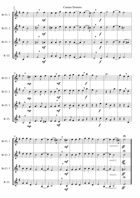 Cantate Domino For Clarinet Quartet Page 2