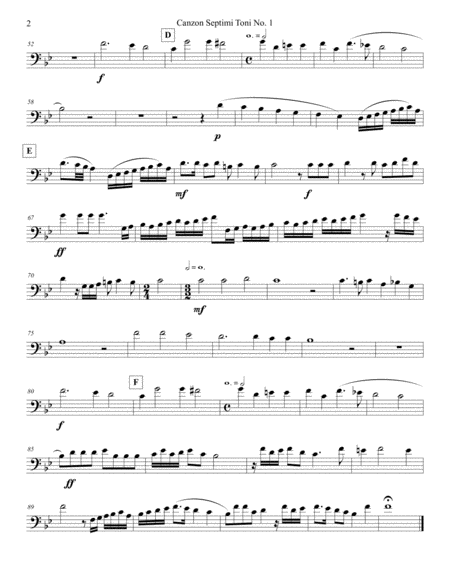 Canzon Septimi Toni No 1 For 2 Antiphonal Tuba Quartets Page 2