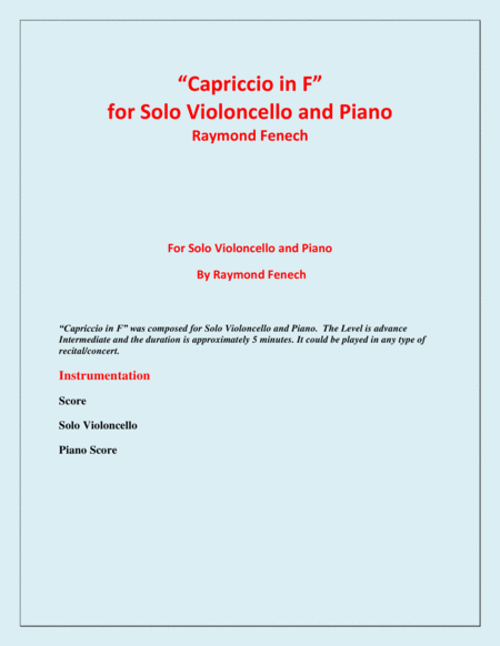 Capriccio In F For Solo Violoncello And Piano Page 2