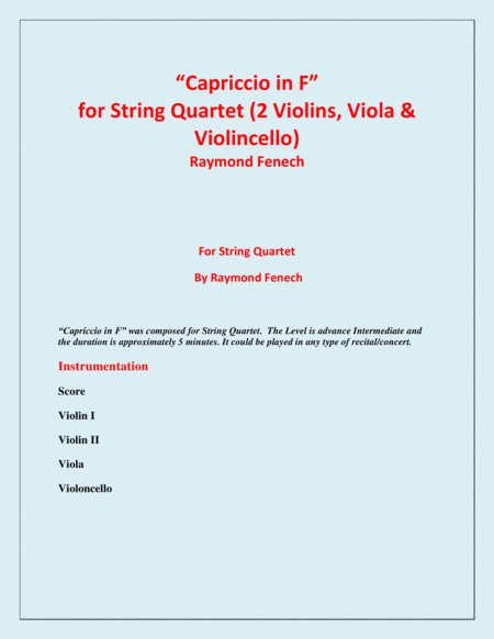 Capriccio In F For String Quartet 2 Violins Viola Violoncello Page 2