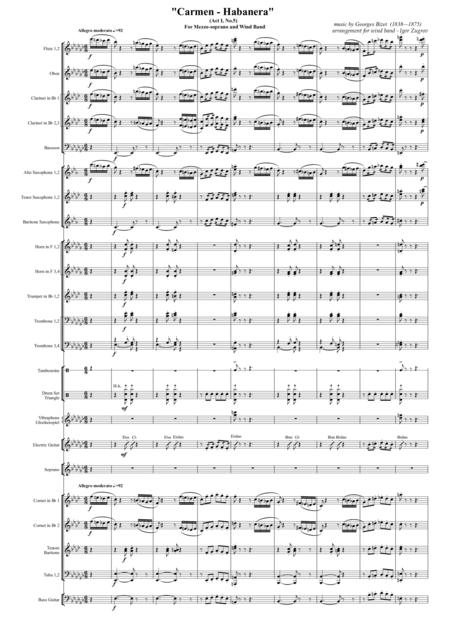 Carmen Habanera Act I No 5 For Voice And Wind Band Page 2