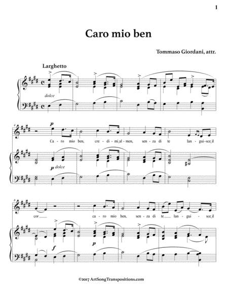 Caro Mio Ben E Major Page 2