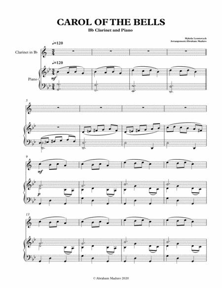 Carol Of The Bells Bb Clarinet With Piano Accompaniment Score And Parts Page 2