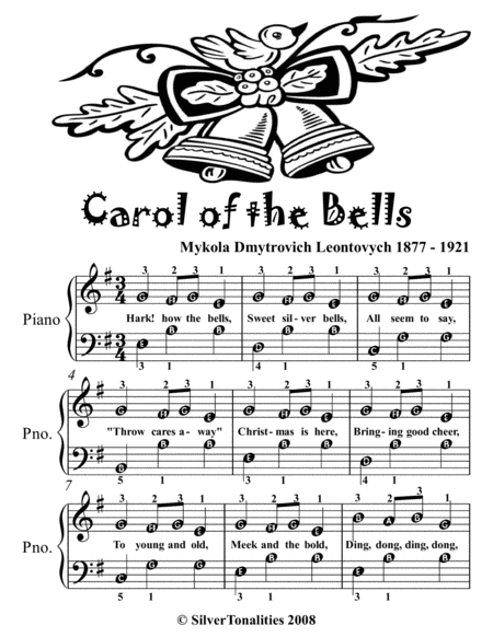 Carol Of The Bells Easy Piano Sheet Music Tadpole Edition Page 2