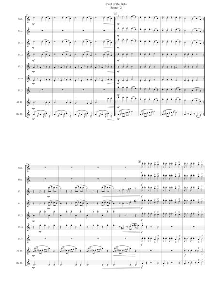 Carol Of The Bells For Flute Choir Page 2