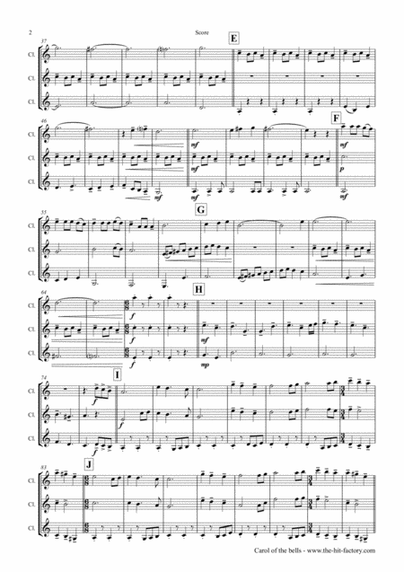 Carol Of The Bells Pentatonix Style Clarinet Trio Page 2