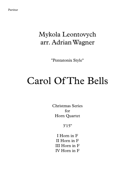Carol Of The Bells Pentatonix Style Horn Quartet Arr Adrian Wagner Page 2