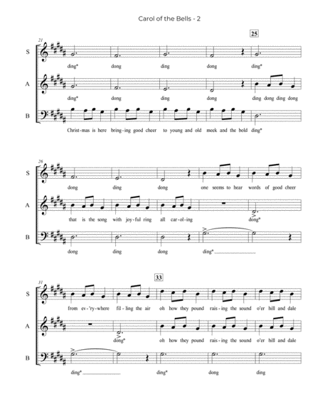 Carol Of The Bells Sab A Cappella Page 2