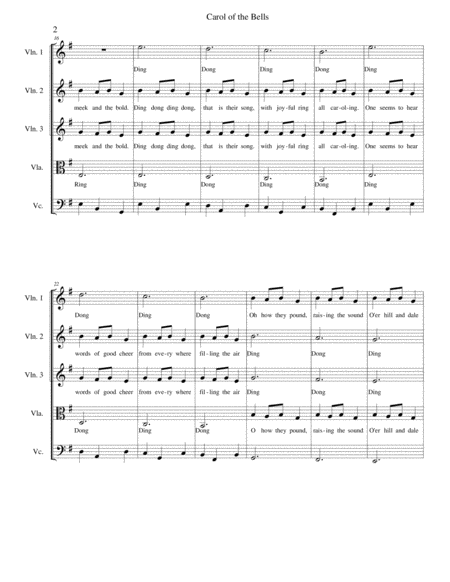 Carol Of The Bells Strings Page 2