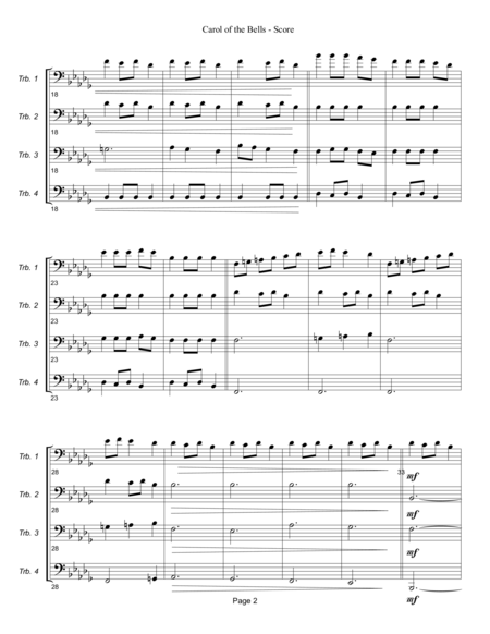 Carol Of The Bells Trombone Quartet Choir Page 2