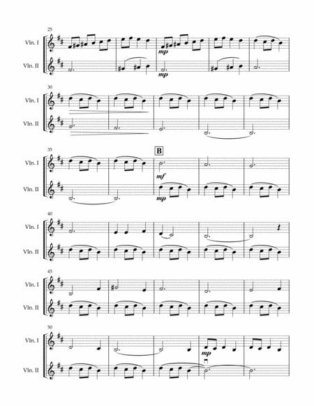 Carol Of The Bells Unaccompanied Violin Duet Page 2