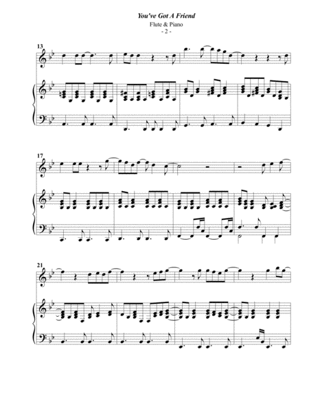 Carole King You Ve Got A Friend For Flute Piano Page 2