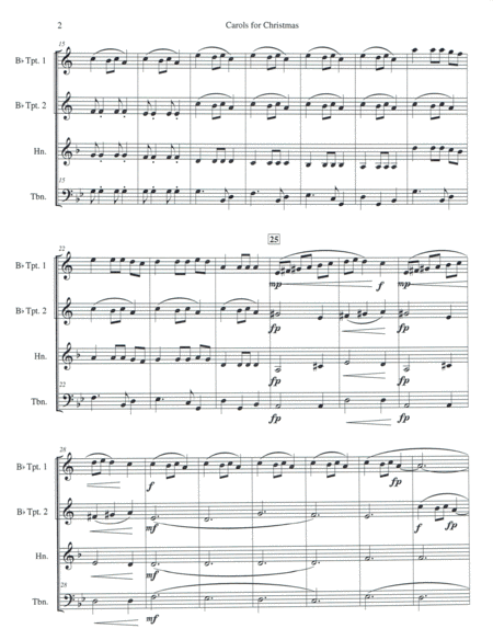 Carols For Christmas A Medley For Brass Quartet Page 2