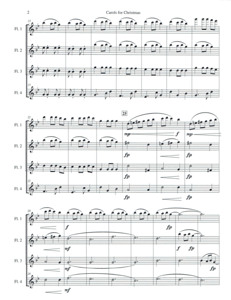 Carols For Christmas A Medley For Flute Quartet Page 2