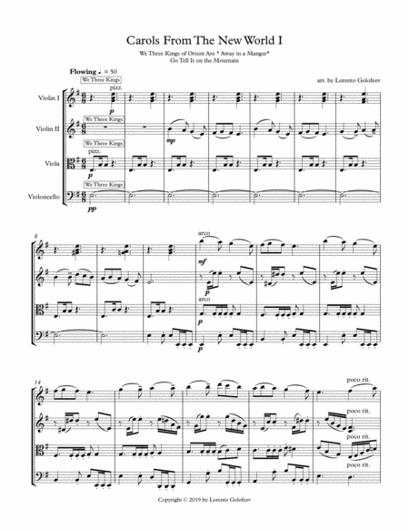 Carols From The New World I A Medley Of 3 Us Christmas Carols For String Quartet Page 2