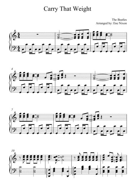 Carry That Weight Piano Solo Early Intermediate Page 2