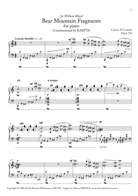 Carson Cooman Bear Mountain Fragments For Piano Page 2