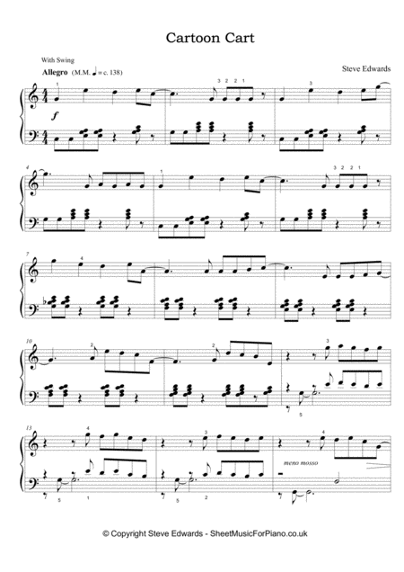 Cartoon Cart Intermediate Piano Solo Page 2