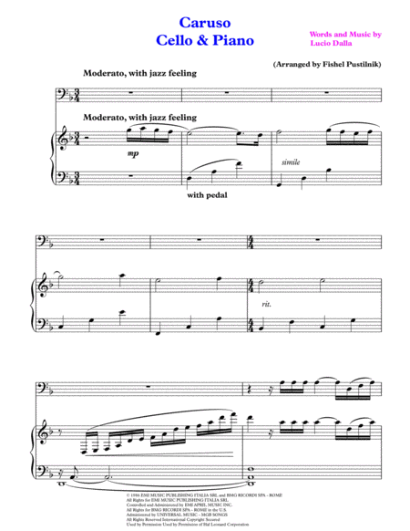 Caruso For Cello And Piano Page 2