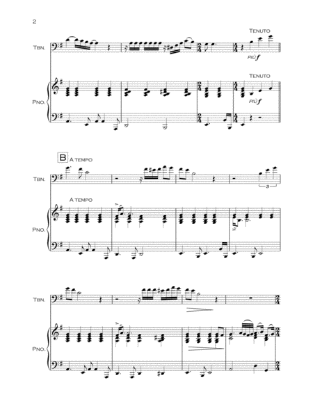 Caruso Trombone Piano Page 2