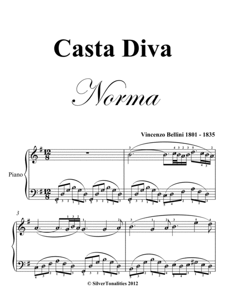 Casta Diva Easy Piano Sheet Music Page 2